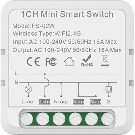 Interrupteur intelligent Tuya Smart Wifi pour maison connectée, disjoncteur DIY à 1 voie, compatible avec la commande vocale bidirectionnelle. (1/5)