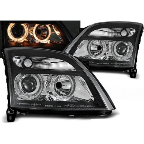 Paire de feux phares Opel Vectra C 02-05 angel eyes noir-27361691 (1/2)