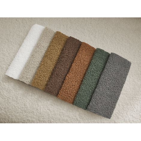 BOBOCHIC - Canapé droit convertible KENAN ouverture express tissu bouclette 160x196 Beige (1/5)