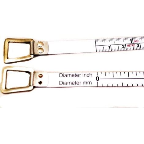 50 rouleaux de ruban à mesurer, adaptés à la mesure du diamètre des grumes, des troncs et des tuyaux, 6 pieds (1,5 mètre), unités métriques/impériales. (1/3)
