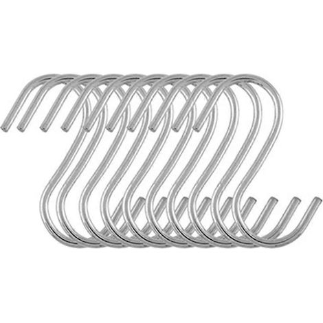 Lot de 10 crochets de cuisine en forme de S, cintres et supports de rangement pour vêtements (1/5)