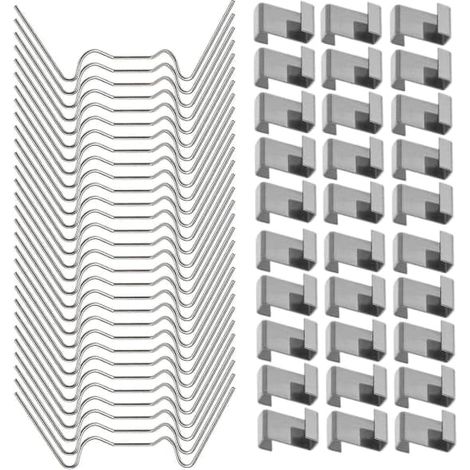 Ecleanfy - 100 pinces de fixation pour verre de serre, en acier inoxydable, supports de fenêtre de serre, pinces pour vitres de serre (1/5)