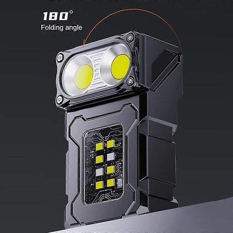Lampe de travail LED rechargeable DC08, 800 lm, orientable à 90°, base magnétique, étanche IPX5, lampe multifonction portable (1/4)