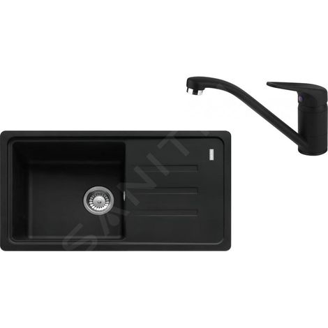 Franke Colonnes - Set de cuisine G121MČ, évier en fragranit BSG 611-78/39 + robinet FC 9541.901, noir mat 114.0700.762 (1/4)