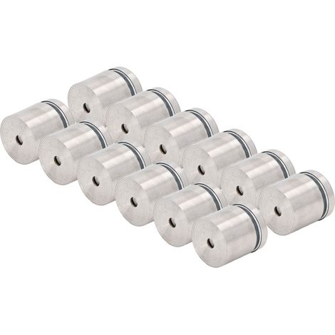 Lot de 12 vis à distance 25x25mm en acier inoxydable pour fixation murale panneau signalétique pub et accroche cadre photo (1/5)