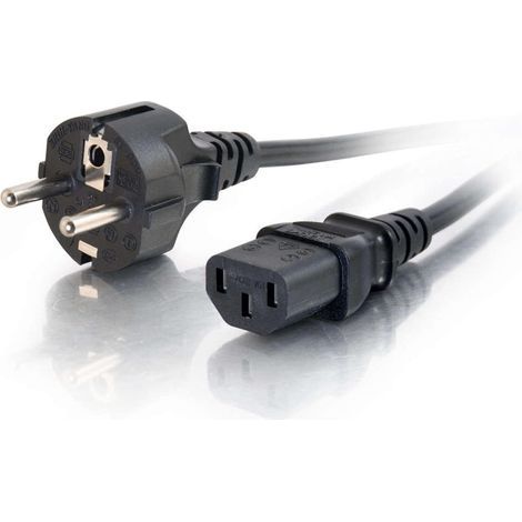 Câble d'alimentation de 2M (IEC320C13 à CEE 7/7 Schuko) 6 pi Convient pour PC, Moniteurs, Appareils électroménagers. Cordon d'alimentation, Noir (1/5)