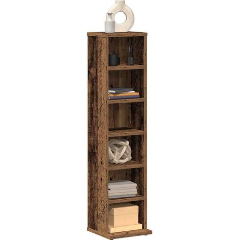 vidaXL Mobile Porta CD Legno Vecchio 21x20x88 cm in Legno