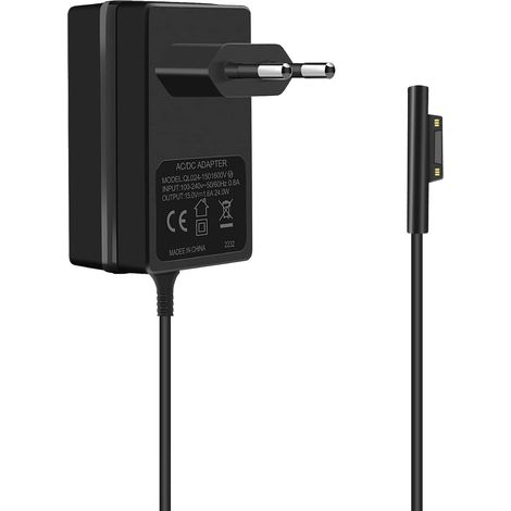Surface Go Chargeur, Surface 24W 15V 1.6A Adaptateur Secteur Compatible avec Microsoft Surface Go/Go 2/Go 3/Surface Pro 4 Core m3/Surface Pro 3, Cshare Tablet Bloc d'alimentation Noir (1/5)