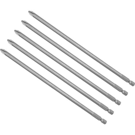 5-Pièces Phillips Croix Tournevis 6mm PH2 200mm Long 1 4" Hex Tige (1/5)