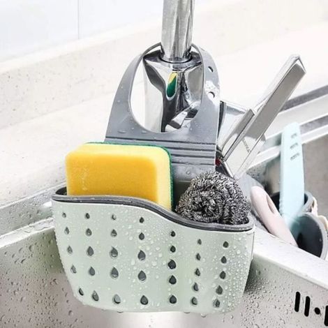Porte-Eponge - Panier De Rangement Pour Evier Avec Sangles Re Glables - Adaptable Robinet Ou Mur - Lot De 2 (1/3)