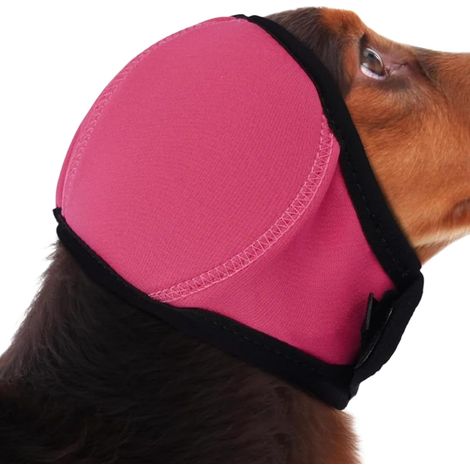 Protection pour les oreilles du chien – Bandage de tête élastique imperméable Bonnet apaisant épais pour chien, pour l'hiver, la douche et la promenade, les voyages, les visites vétérinaires(S) (1/5)