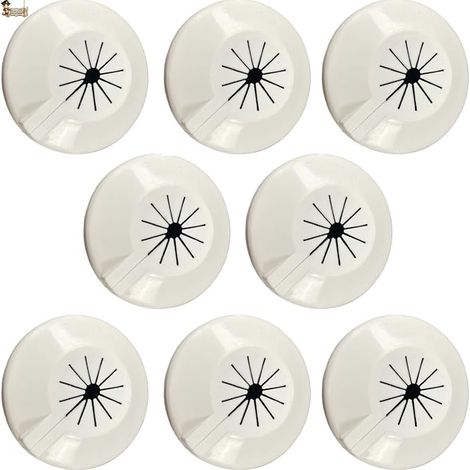 Lot de 8 cache-radiateur chauffant Rosette pour tuyaux chauffants radiateurs. Couvercle trous autour du tube dans le mur. (1/4)
