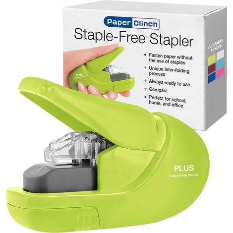 PLUS AGRAFEUSE SANS AGRAFES ZÉRO EFFORT, STAPLE-FREE STAPLER, JUSQU'À 5 FEUILLES - VERT SL-106AB GR