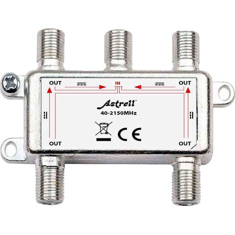 Partitore Sat Tv 1 Ingresso 4 Uscite Metronic