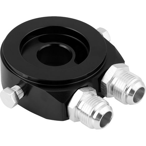 Kit Adaptateur Support Sandwich Filtre à Huile Refroidisseur d'Huile Aluminium M20 x 1.5 1/8 NPT Noir (1/5)