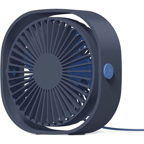 Petit ventilateur USB portable silencieux alimenté par USB uniquement (sans batterie), refroidissement, 3 vitesses, réglable, pivotant à 360°, pour la maison, le bureau,- (1/5)