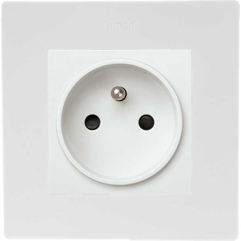 Prise lectrique 2P+T 16A griffes connexion rapide blanc + plaque 1 poste S rie 24 Harmonie SIMON (1/3)