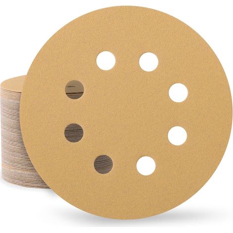 Schleifpapier 125 mm mm Klett 8 Loch Exzenter 240 Körnung 100 Stück (1/5)