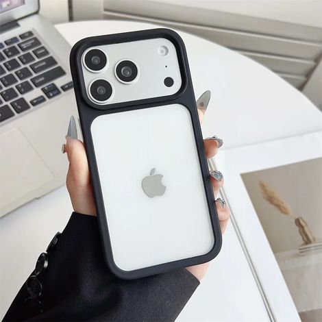 (iPhone 17 Pro Max, Noir) Coque de téléphone transparente pour iPhone, protection antichoc.