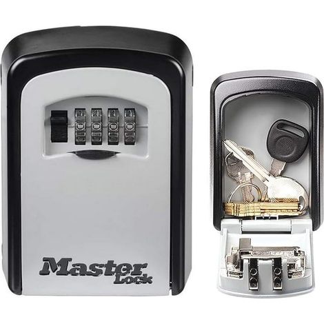 Cassetta di sicurezza per chiavi da esterno a parete Master Lock, 11,9 x 8,5 x 3,6 cm, grigio/nero - AquaForge (1/5)