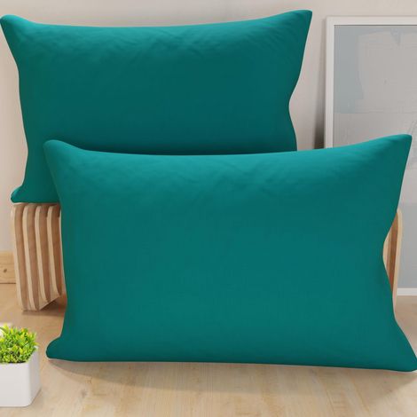 Lot de 2 Taies d'oreiller de Lit 80x50 cm, Housses de Coussin Unies Couleur Tiffany, Taie Oreiller 100% Microfibre Hypoallergénique (1/4)