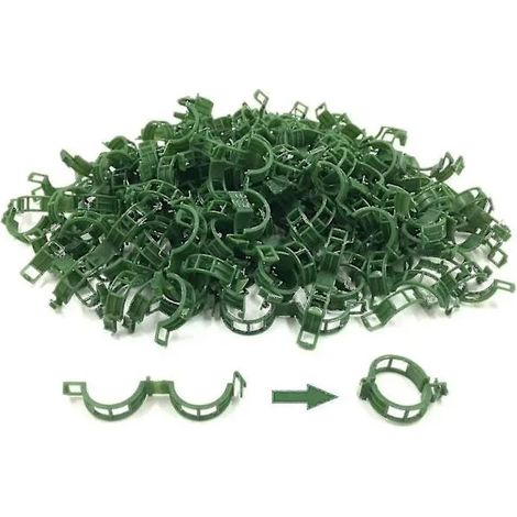 200 clips de support pour plantes, réutilisables, en plastique, pour treillis de tomates, concombres, courges, vignes, verts, 2,5 cm (1 pouce). (1/5)