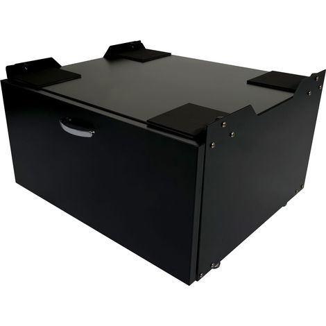 [NEUWERTIG] Waschmaschinenunterschrank HHG-501, Sockel Podest Erhöhung Untergestell, Schublade 33x61x52cm schwarz (1/5)