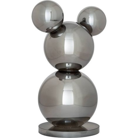 Objet décoratif ours en cristal argenté - argent fumé (1/4)