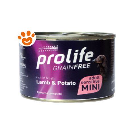 Prolife Dog Grainfree Sensitive Adult Mini Agnello e Patate - Lattina da 200 Gr