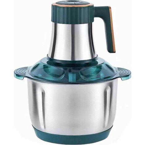 Fleischwolf, 5 l, 500 W, Fleischwolf für Fleisch, Gemüse, Obst und Nüsse, Lebensmittelwolf, Mahlbehälter aus Edelstahl (dunkelgrün)