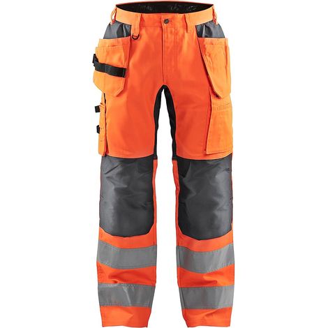 Pantalon de travail haute visibilité stretch artisan 1552 - Orange fluo/Gris anthracite XS - FR(38) - SE(C44) - Courtes