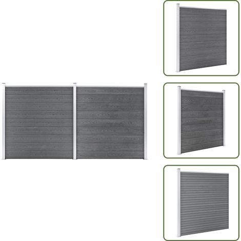 Valla de seguridad - vidaXL Valla de jardín de WPC gris 353x186 cm - Valla residencial