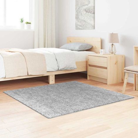 Flauschiger Teppich mit Latexrücken Grau 120x120 cm vidaXL974948 (1/5)