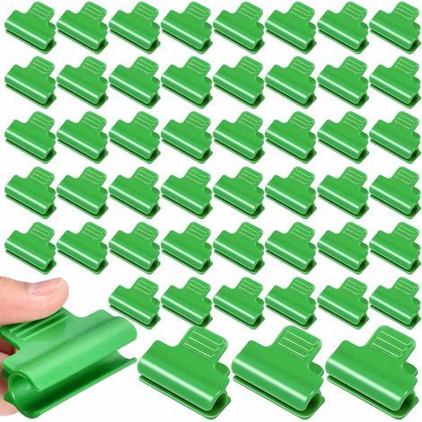 Serre Film Pinces Fixations,50 Pièces Pinces de Serre Vert,Clip Cerceau Tunnel de Filet en Plastique,Pinces Fixations pour Serre 8 mm pour Support (1/5)