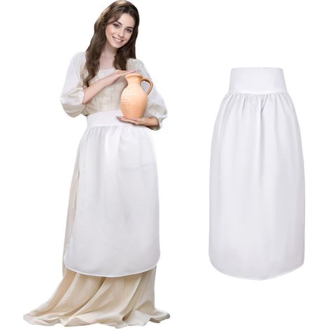 Demi tablier long blanc de style rétro de Noël pour femme idéal pour les fêtes (1/4)