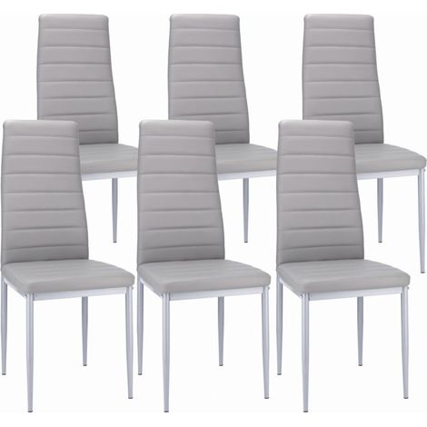Chaise VERUM, éco-cuir gris - 6 pièces (1/4)
