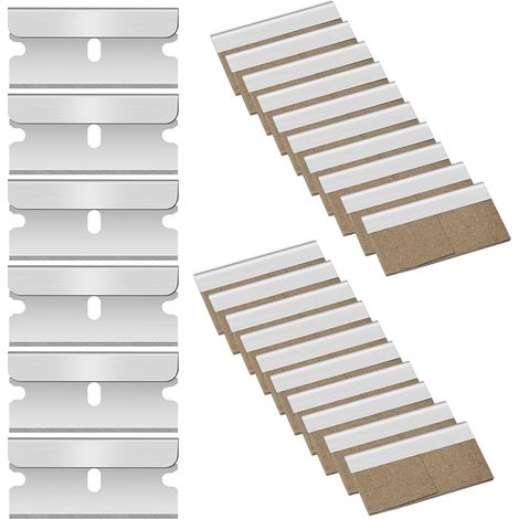 20 pièces Lame Grattoir de Rechange, Grattoir Vitre, Grattoir Vitrocéramique, Racloir, Racloir Vitrocéramique, Métal Lames Rechange Pour Grattoir, Avec emballage indépendant,40  20 mm
