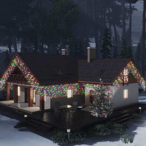 Rideau lumineux à glaçons LED 10m 400LED Multicolore 8fonctions (1/5)