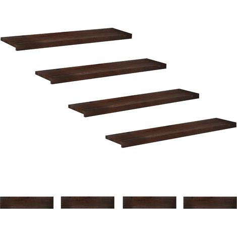Marches d'escalier 8 pièces 110 x 30 x 2 cm Marron foncé vidaXL