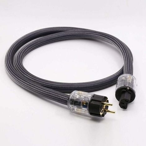 GABRIELLE Cuivre pur avec câble d'alimentation HiFi blindé Cordon d'alimentation audio professionnel Câble d'alimentation secteur (plaqué or en norme européenne, 0.5cm) (1/5)