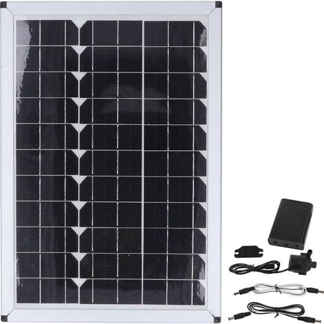 Pompe à eau solaire 20W Pompe submersible de fontaine de panneau solaire 12V 5m Ascenseur de décharge pour le jardin (1/5)