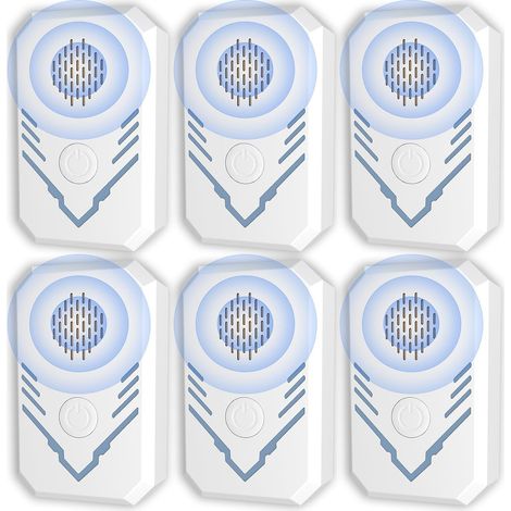 Ultrason pour Souris et Rats 6 Pièces, Anti Moustique Ultrason, Repulsif Ultrason, Appareil Ultrason pour Nuisible, Antiparasitaire Répulsif pour Moustiques 8.5x5.5x4.5cm (1/5)