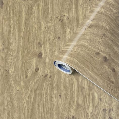 Venilia Pellicola adesiva Perfect Fix, Effetto Legno Rovere nodoso, 67,5cm x 2m, Spessore 150μ, Pellicola autoadesiva per mobili o cucina, carta da parati, PVC senza ftalati, Prodotto in UE