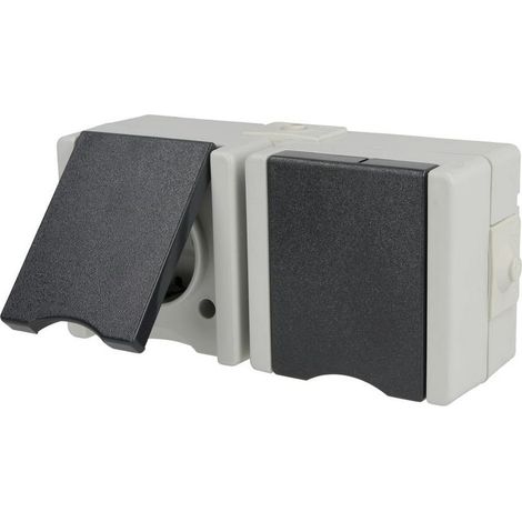 KOPP 950656001 PRO AQA - TOMA DE CORRIENTE DOBLE CON TAPA PARA ZONAS HÚMEDAS