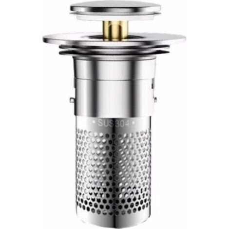Ecleanfy - (8.7×6×3cm)2 Pièces Bonde Lavabo Universel,Bouchon de Vidange Amélioré,Pop Up Bouchon de Vidage Universel,Bouchon de Crépine avec Filtre à Cheveux pour évier de Comptoir (1/4)