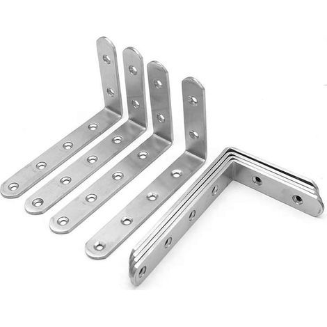 8-teiliges Metall-Befestigungsset, Eckwinkel für Glasregale, L-förmige Winkelverstärkung, Eckverstärkung 125 mm x 75 mm x 20 mm – Fei Yu (1/5)
