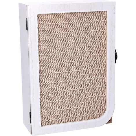 Portachiavi cancelletto legno 3 ganci bianco rettangolare cm20x9,5x29 (1/2)