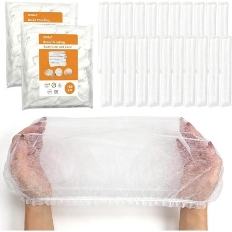Lot de 200 paniers de fermentation en non-tissé - Anti-adhésif - Pour corbeille à pain - Insert élastique - Accessoire de cuisson pour la cuisson du pain et la fermentation de la pâte (1/5)