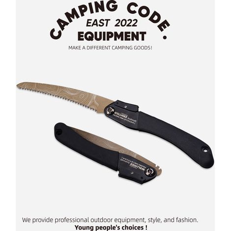 Scie pliante, scie à main, scie d'élagage, scie à main pour le bois en extérieur, scie à main pratique pour le travail du bois et le camping (1/4)
