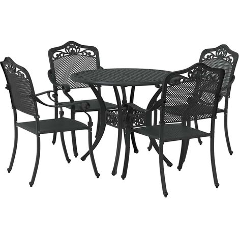 Maison Exclusive - Garten Essgruppe 5 pcs Schwarz Aluminium